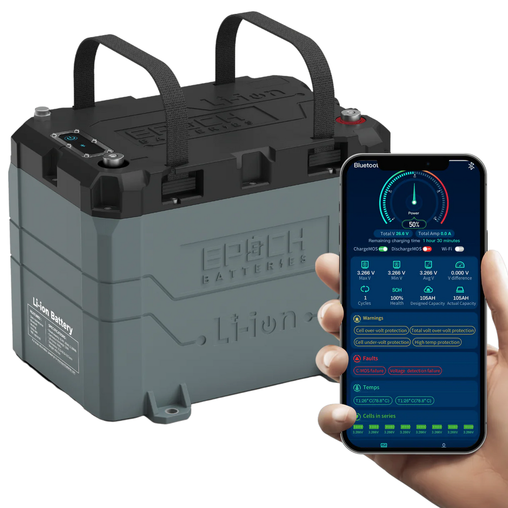 Epoch Lithium Marine Battery 24v 50Ah - Trolling Motor Battery