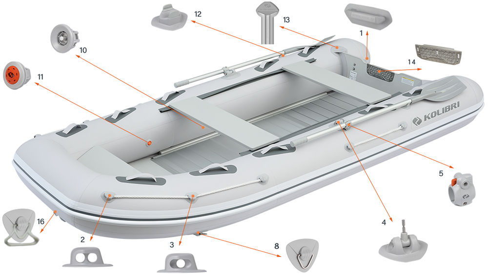 Inflatable motor boat Kolibri KM-360DXL