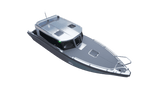 A top-down view of the UMS 865CAB aluminum boat.
