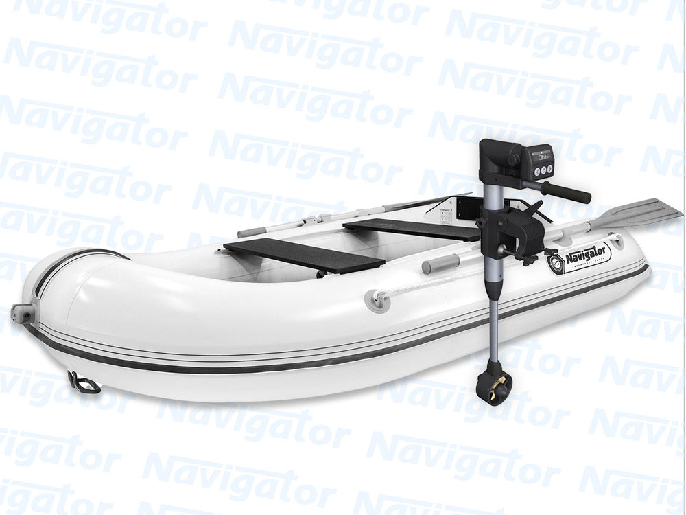 Electric Boat LP240BK and 2hp Thrustme Kicker Electric Outboard