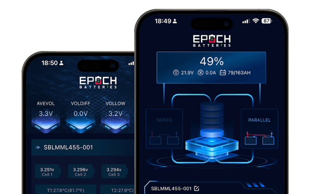 Battery Epoch 48V 100Ah LiFePO4 V2 Elite Series - Heated & Bluetooth & Victron Communication