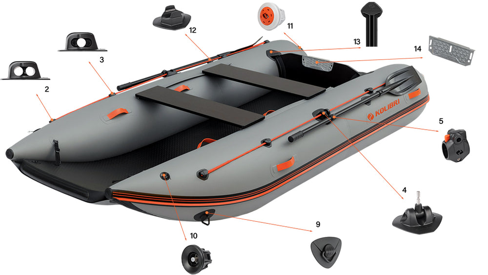 Inflatable motor catamaran Kolibri KM-340CM