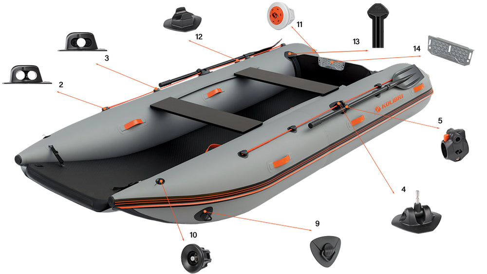 Inflatable motor catamaran Kolibri KM-380CM