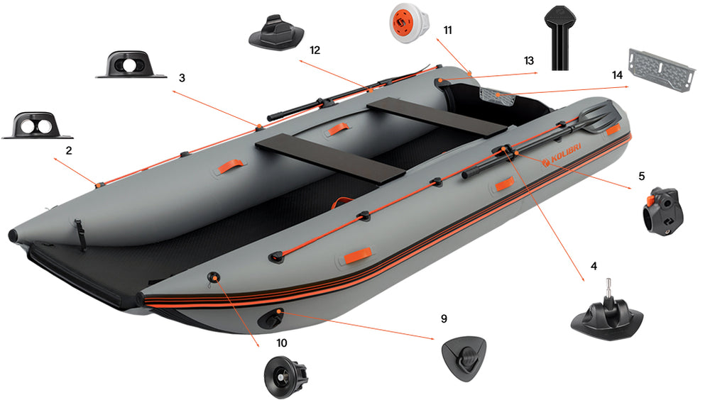 Inflatable motor catamaran Kolibri KM-420CM