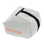 Torqeedo Protective cover Travel, grey padded outboard cover with a black zip and orange Torqeedo wordmark, for Travel 503, 603, 903, 1003 and 1103 motors