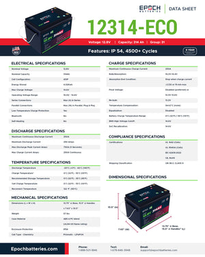 Battery Epoch 12V 314Ah Eco Series M-Oceans