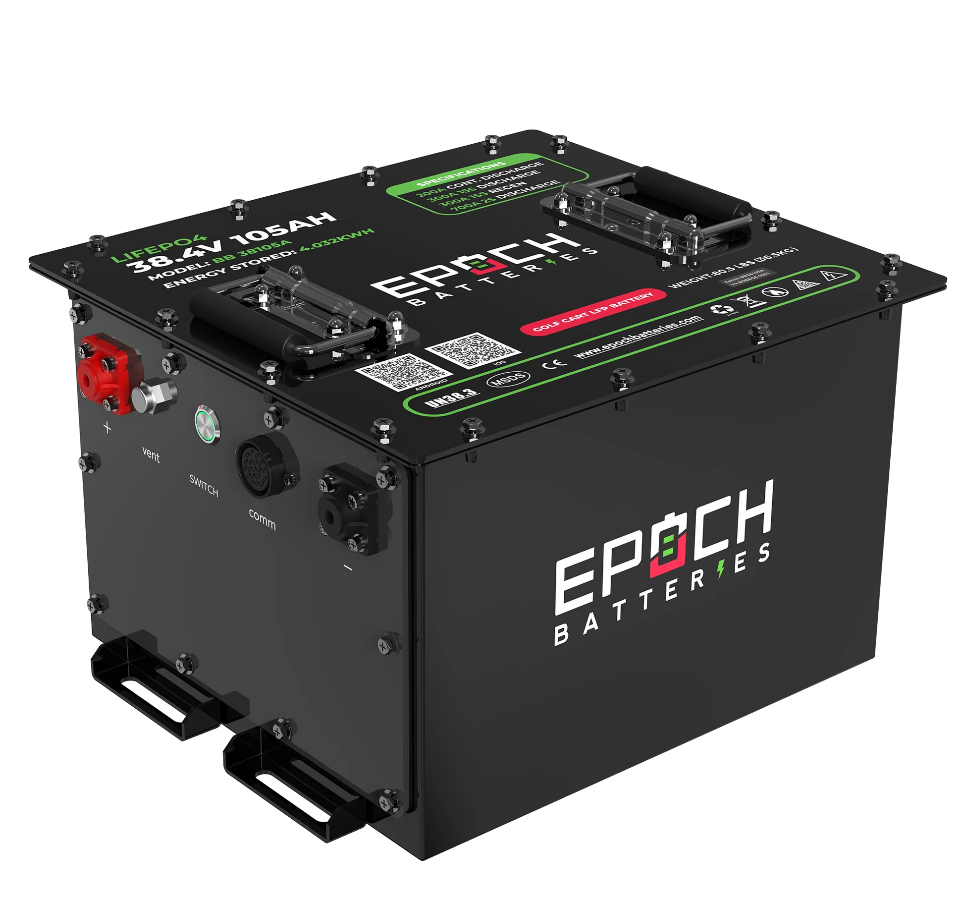 Battery Epoch 36V 105Ah LiMax Series - LiFePO4 Golf Cart Kit