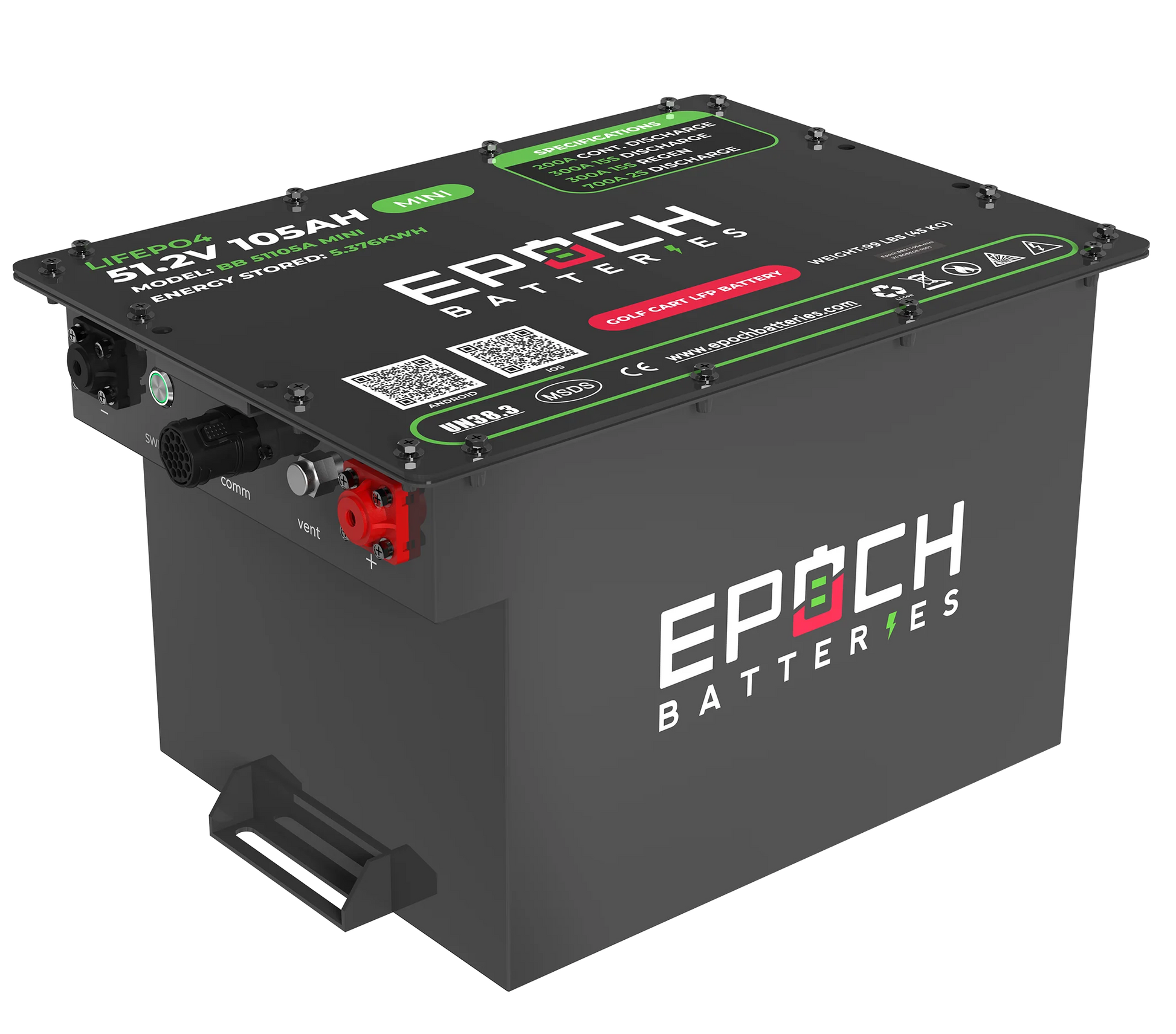 Battery Epoch 48V 105Ah Mini LiMax Series - LiFePO4 Golf Cart Kit Canada