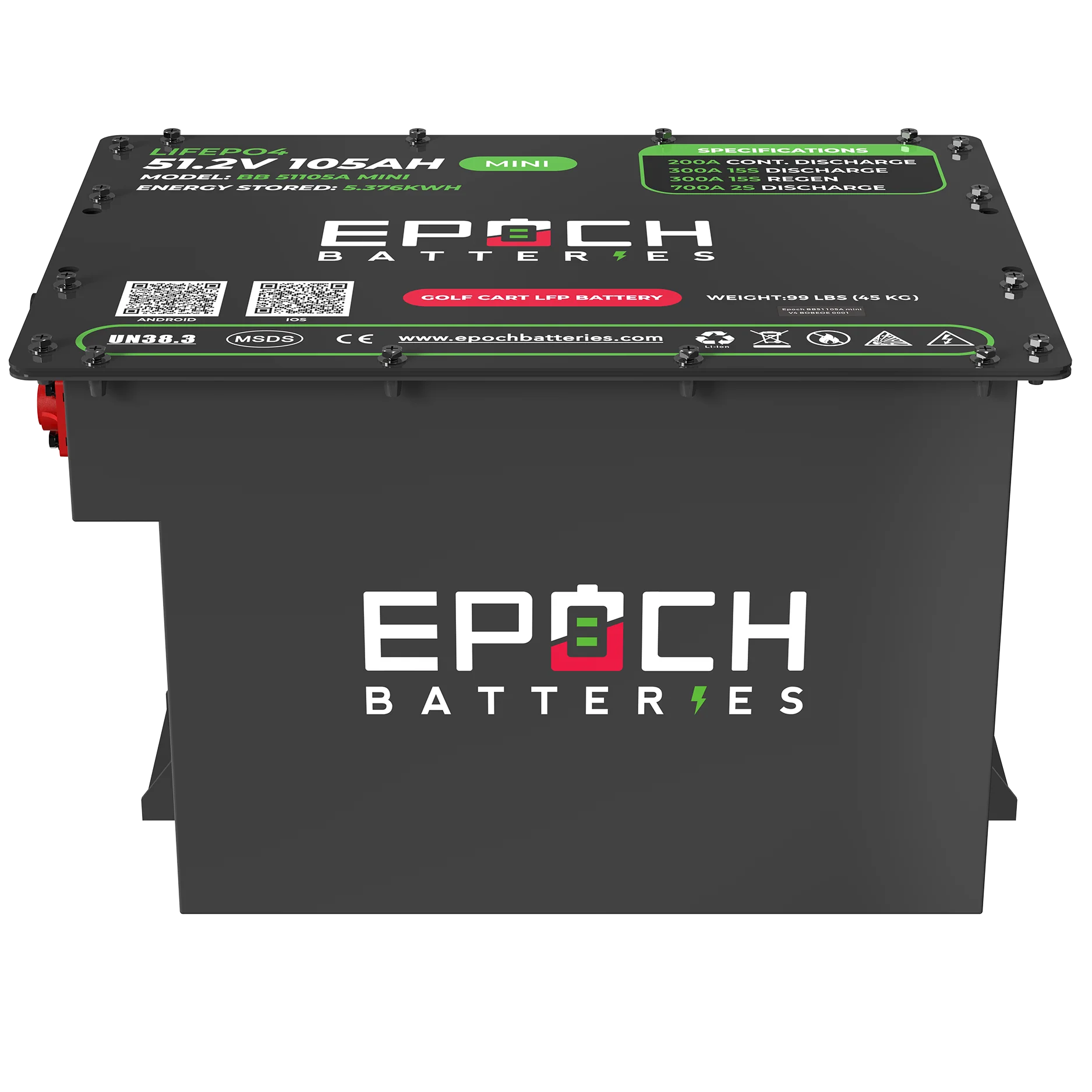Battery Epoch 48V 105Ah Mini LiMax Series - LiFePO4 Golf Cart Kit