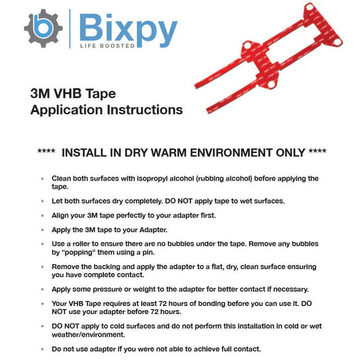 Bixpy 3M Double Sided VHB Manual