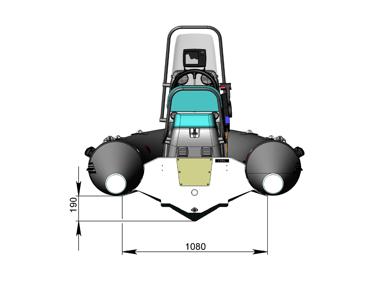 Boat Adventure Vesta V-345 Dimensions Back
