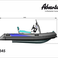 Boat Adventure Vesta V-345 Dimensions Side