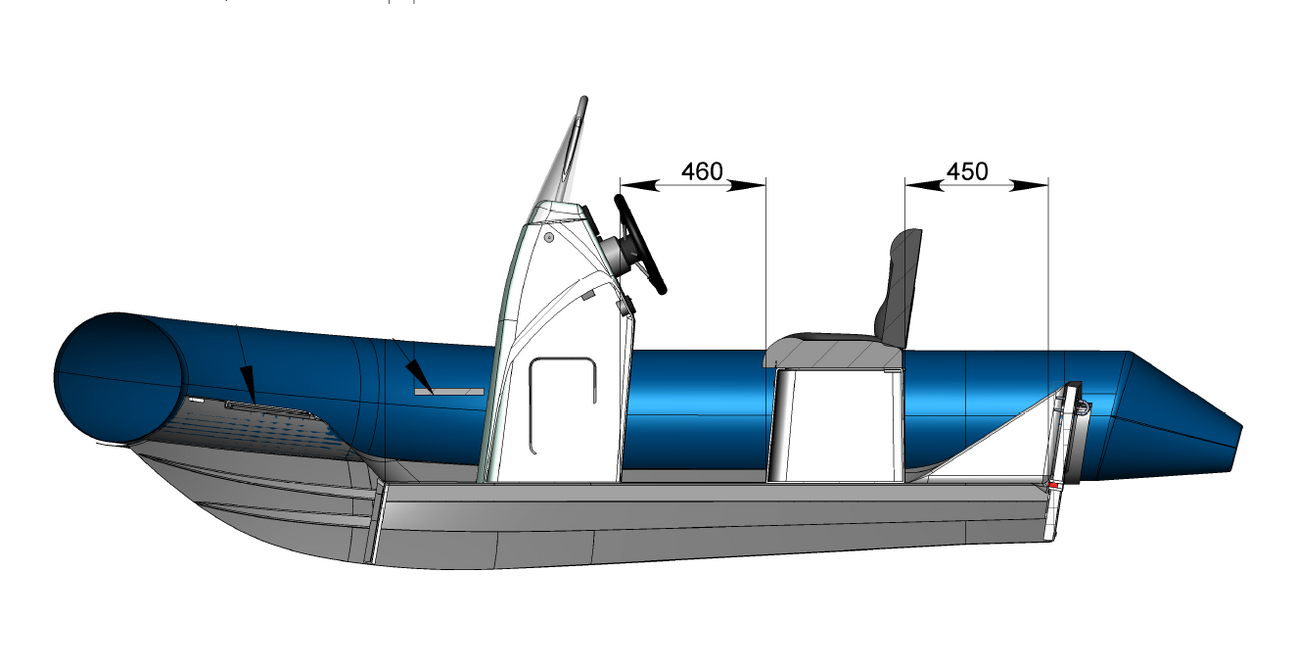 Boat Adventure Vesta V-380 Side Dimensions