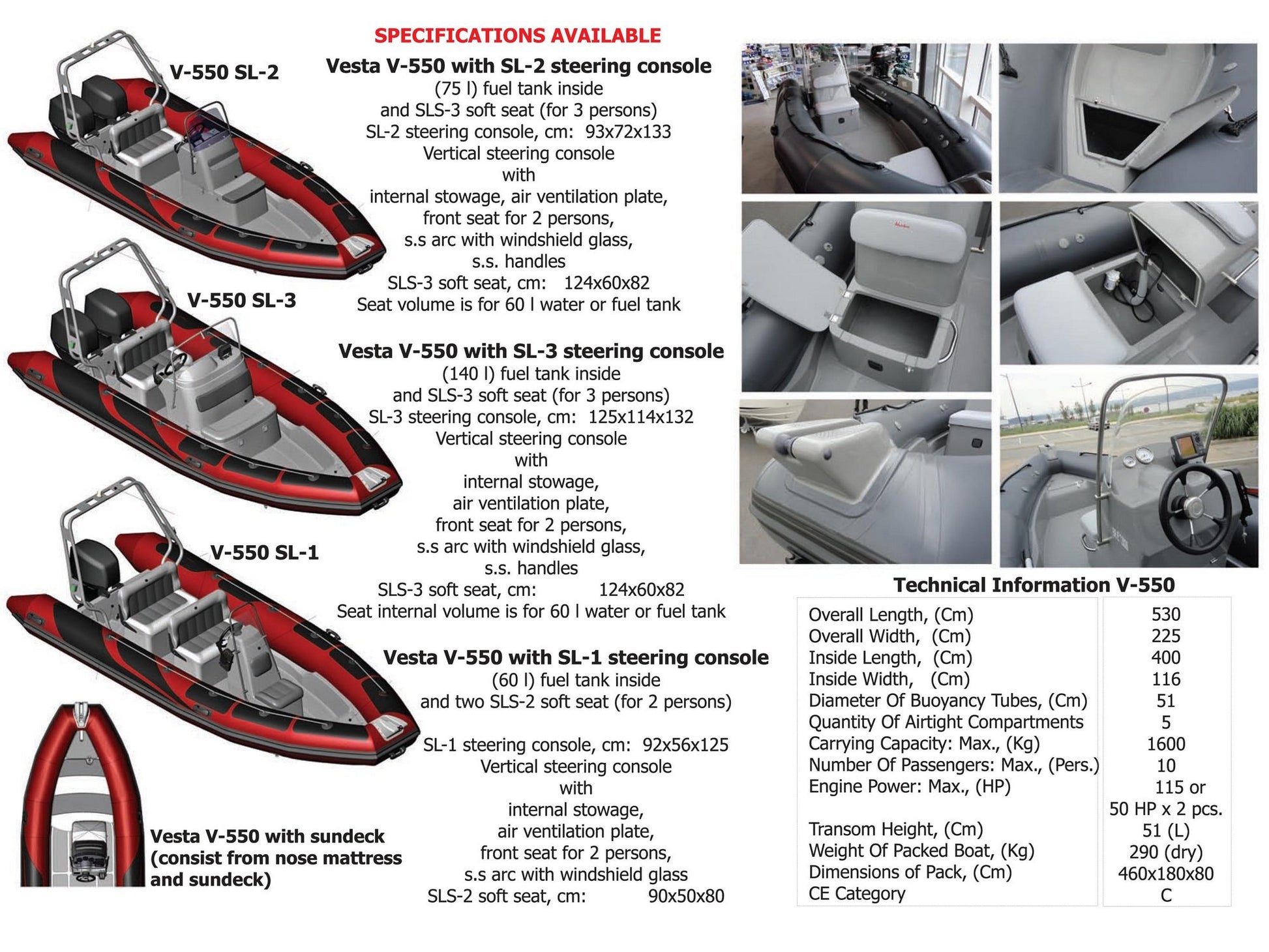 Boat Adventure Vesta V-550 Specifications