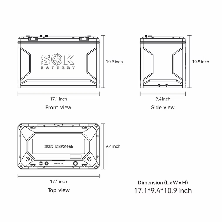 Buy Battery SOK 12V 314Ah for Sale