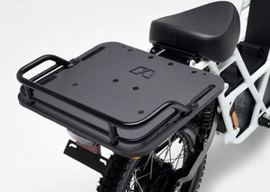 UBCO 2X2 Rear Cargo Deck in Black mounted on the bike