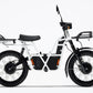 Side view of eBike with mounted UBCO 2X2 Rear Cargo Deck in Black on it