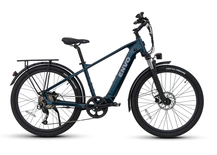ENVO D50 Electric Bike in dark blue (Side view)