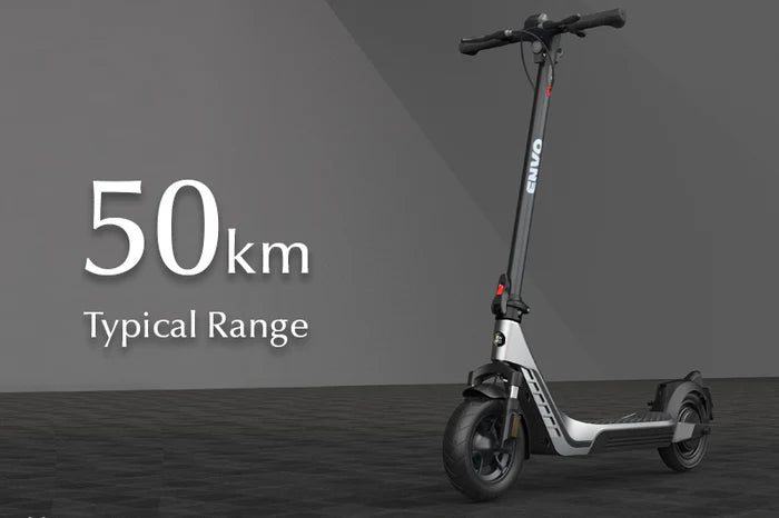 Typical range of the ENVO E50 Electric Scooter