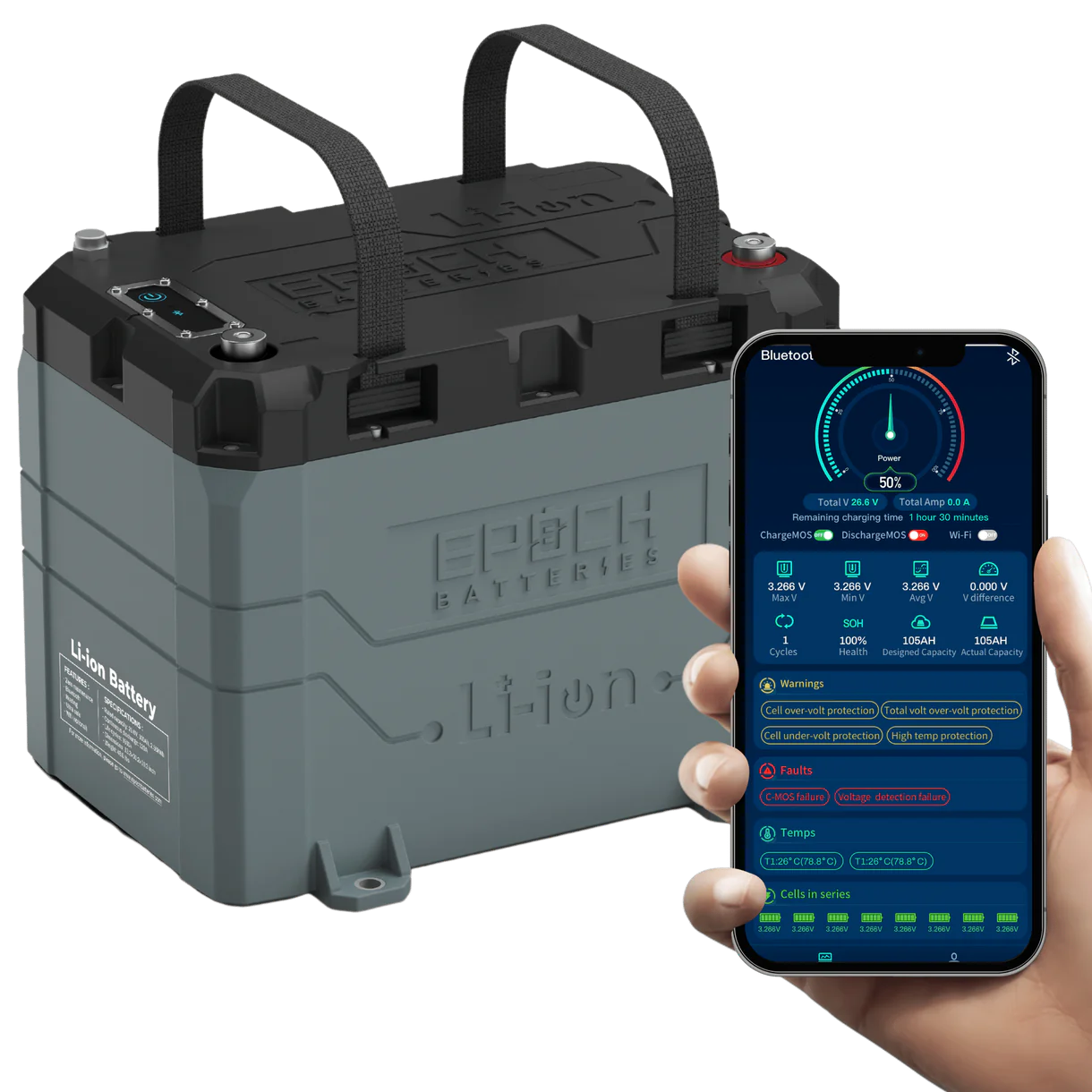 Shop Epoch Batteries 24V 50Ah marine battery at Crabzz. Durable and reliable, with delivery available across Ontario and Canada. Explore now!