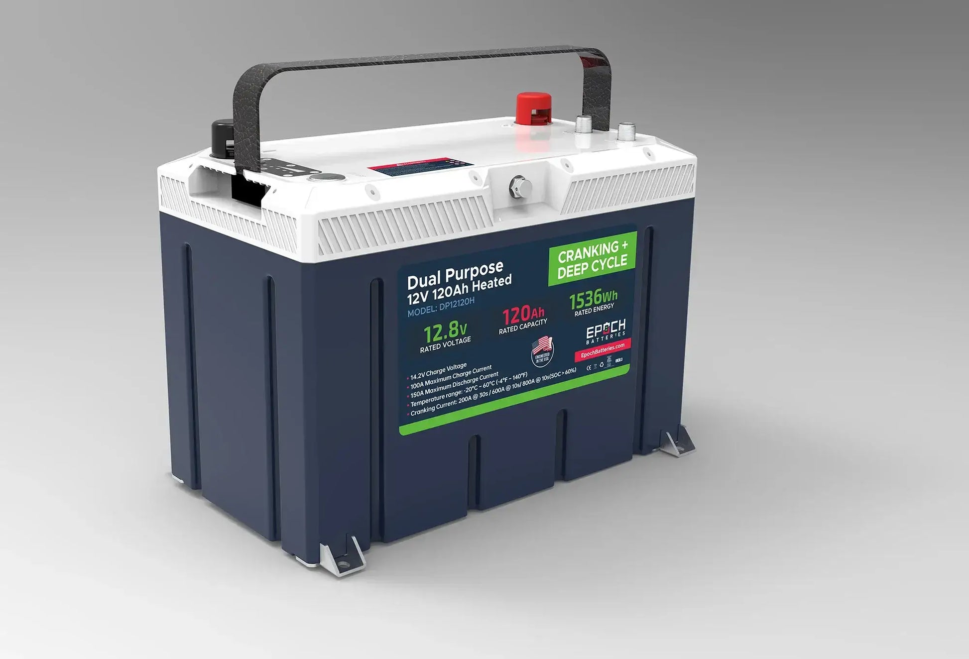Epoch Batteries 12v 120ah - Cranking & Deep Cycle Lithium Battery in Canada and the United States.