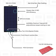 Open Waters Solar 115W Flex Solar Panel Canada