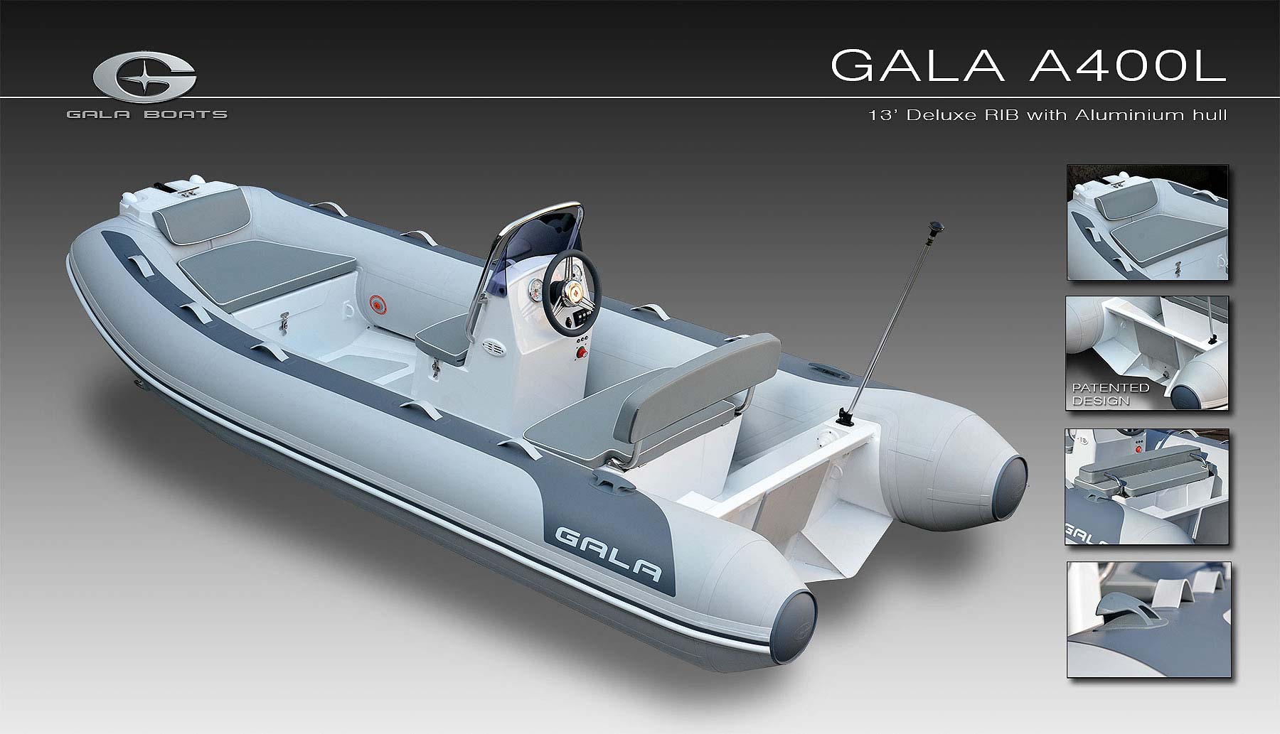 Rigid Inflatable Boat GALA Atlantis A400L | M-Oceans