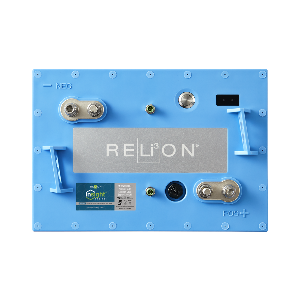  RELiON InSight Series 12V-LT lithium battery (Top view)