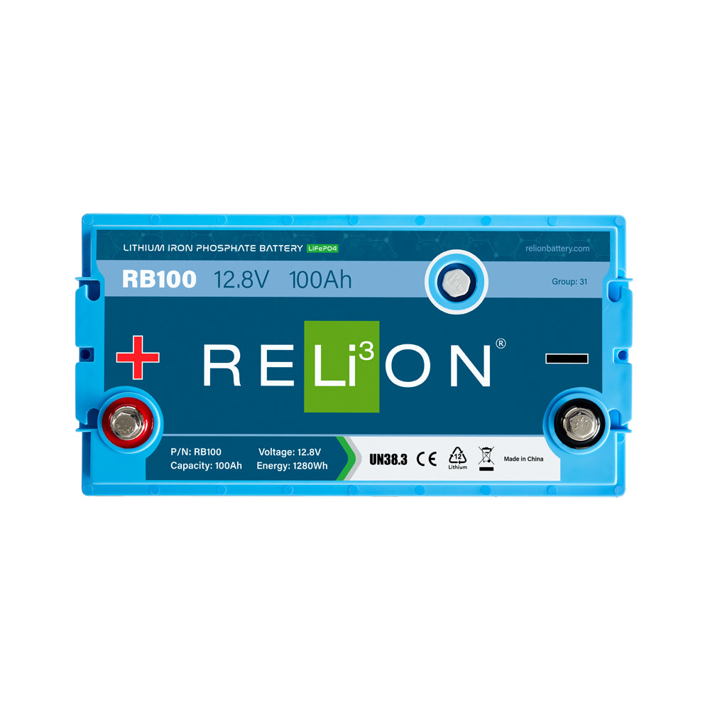 RELiON RB100 Deep Cycle Lithium Battery (Top view)