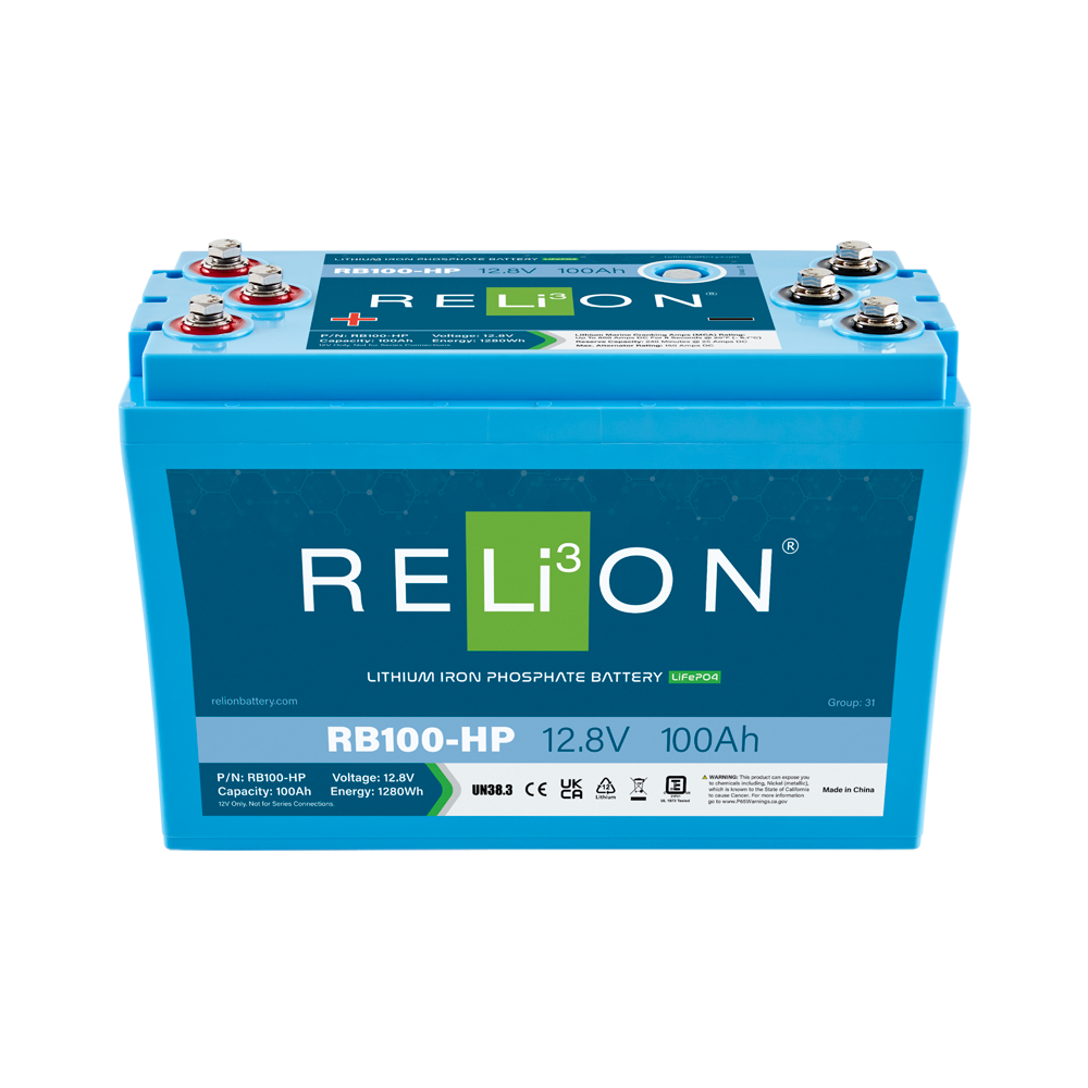 Find RELiON RB100-HP 12V 100Ah lithium starting battery at Crabzz. High performance and reliable with delivery across Ontario and Canada. Shop now!