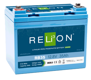 Shop RELiON RB35 12V 35Ah lithium battery at Crabzz. Compact and reliable, with delivery across Ontario and Canada. Buy now!