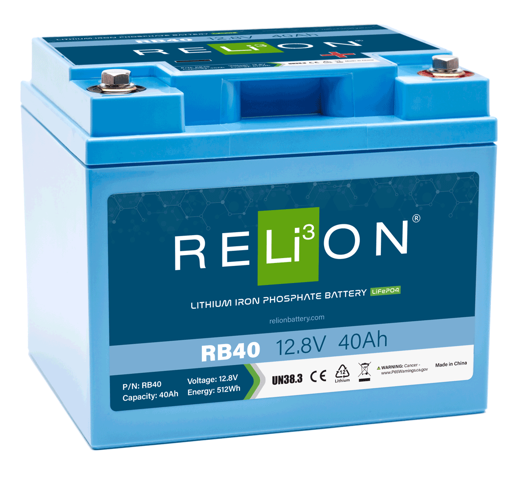 Discover RELiON RB40 12V 40Ah lithium battery at Crabzz. Reliable and efficient, with delivery across Ontario and Canada. Shop now!