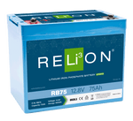 Shop RELiON RB75 12V 75Ah lithium battery at Crabzz. High-capacity and reliable, with delivery across Ontario and Canada. Buy now!