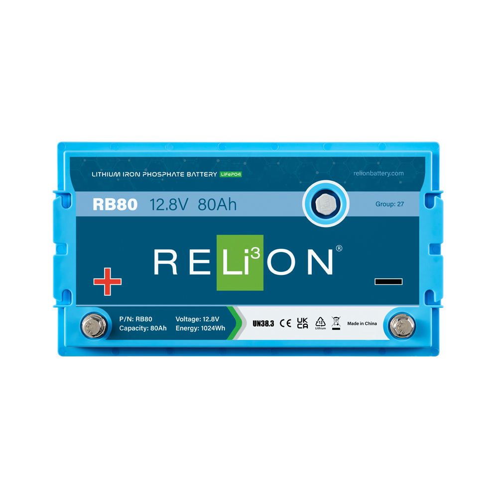 RELiON RB80 Deep Cycle Lithium Battery (Top view)