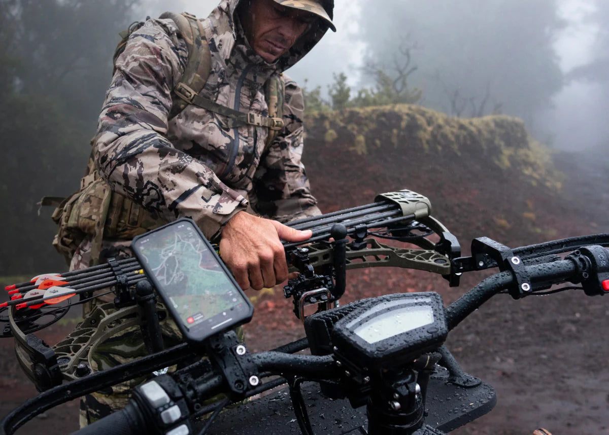 UBCO Bow & Gun Rack mounted on the eBike