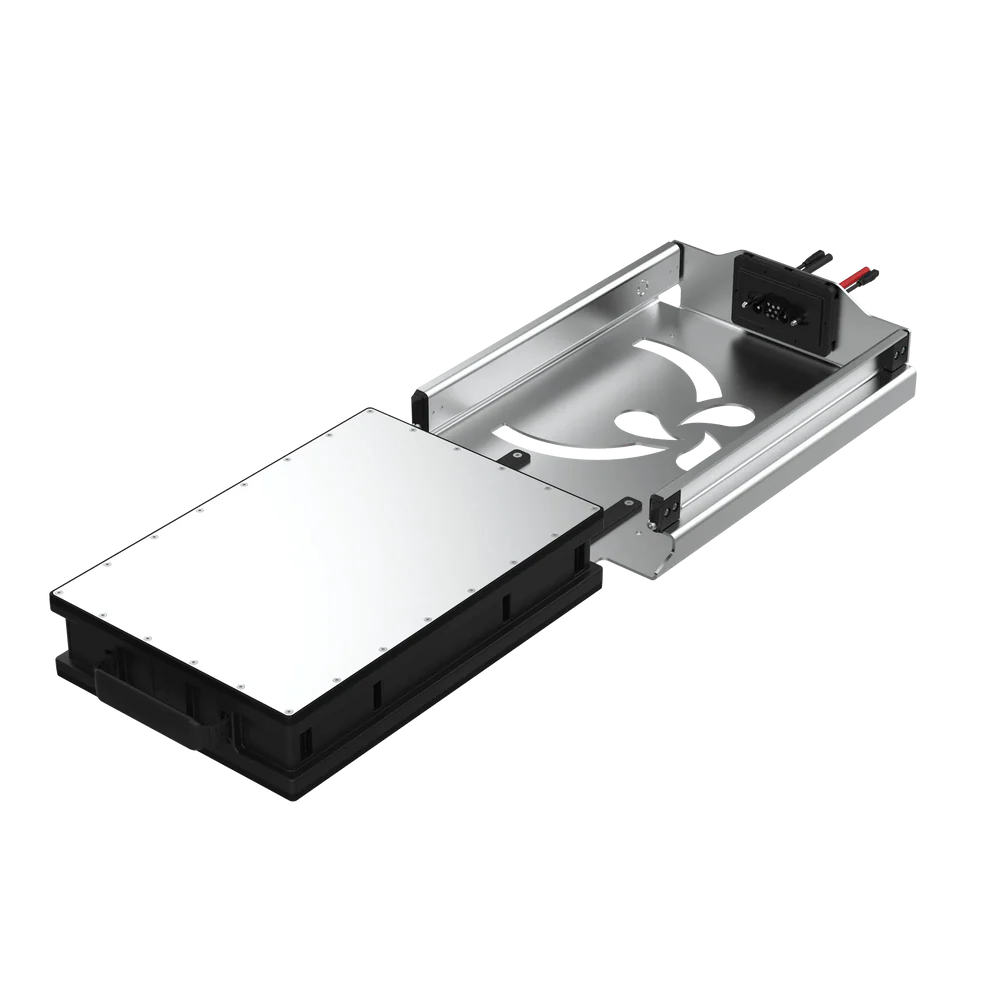 TEMO 2.3kWh battery with autoconnect rack