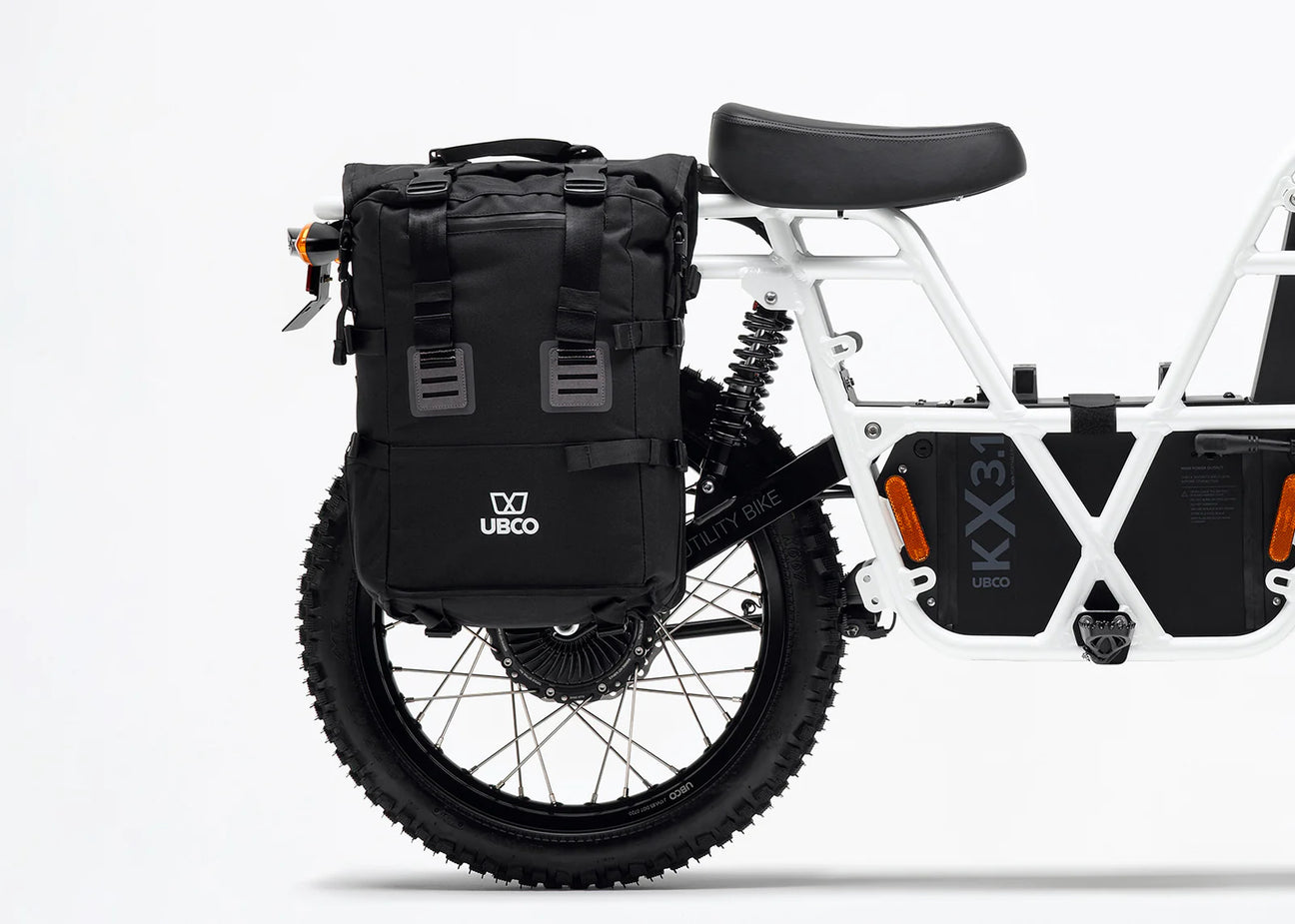 Bag mounted on UBCO 2X2 Pannier Frames