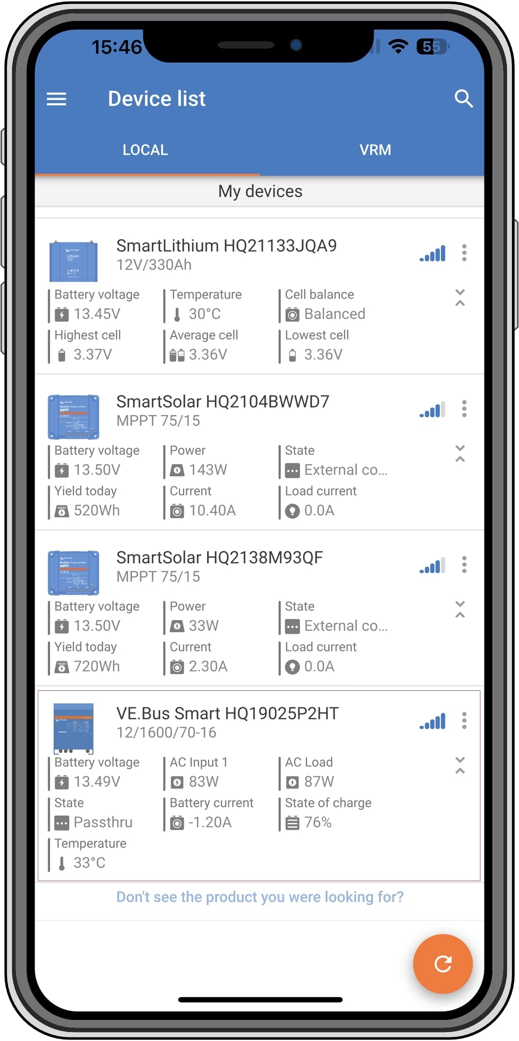Victron VE.Bus Smart Dongle App