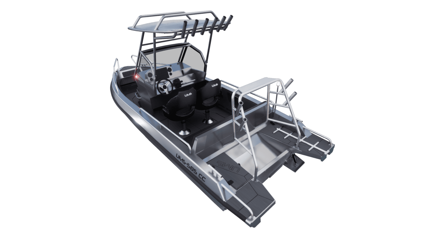 Aluminum boat UMS 585CC 19.5ft (Rear view)
