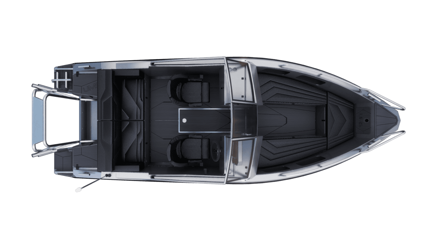 Aluminum boat UMS 655DC 21ft (Top view)