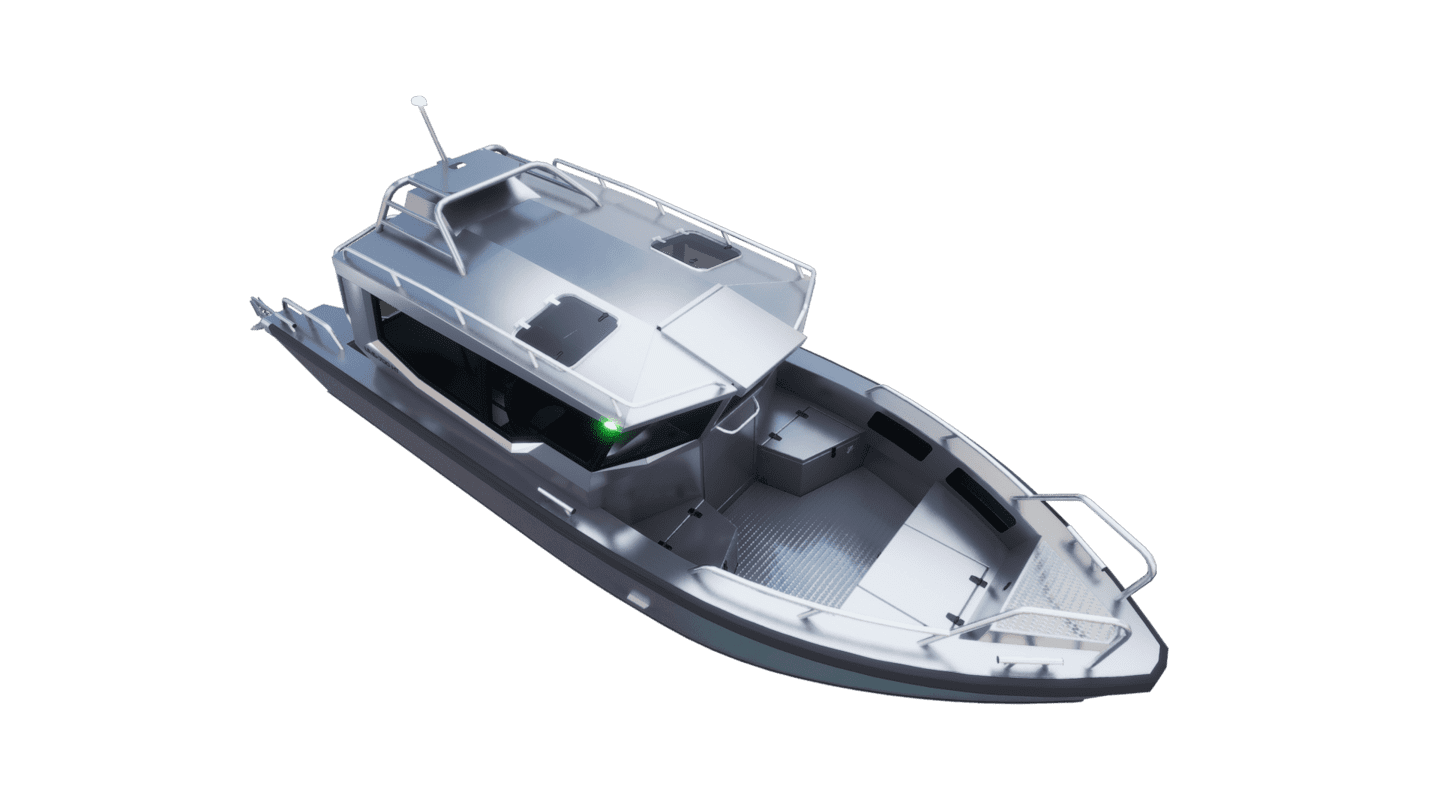 Aluminum boat UMS 700HT 23.5ft (Top view)