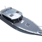 A top-down view of the UMS 865CAB aluminum boat.