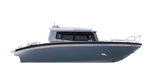 A side profile of the UMS 865CAB aluminum boat.