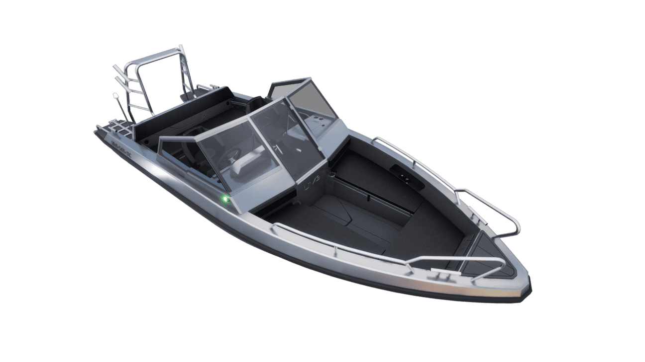 3D render of the UMS 585DC fishing boat.