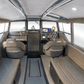 The interior cabin of the UMS 700HT aluminum boat.