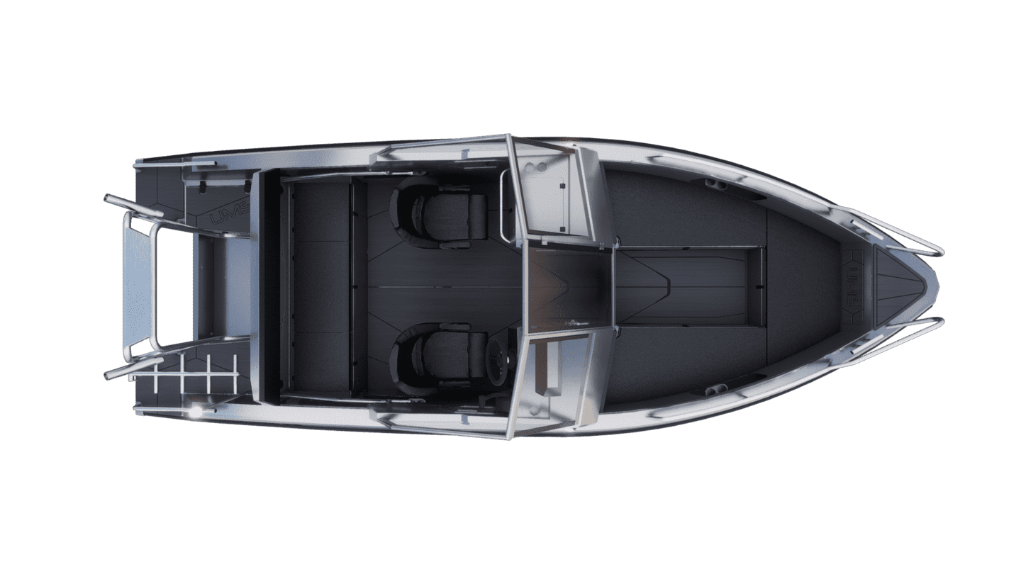 Top-down view of the UMS 585DC fishing boat.