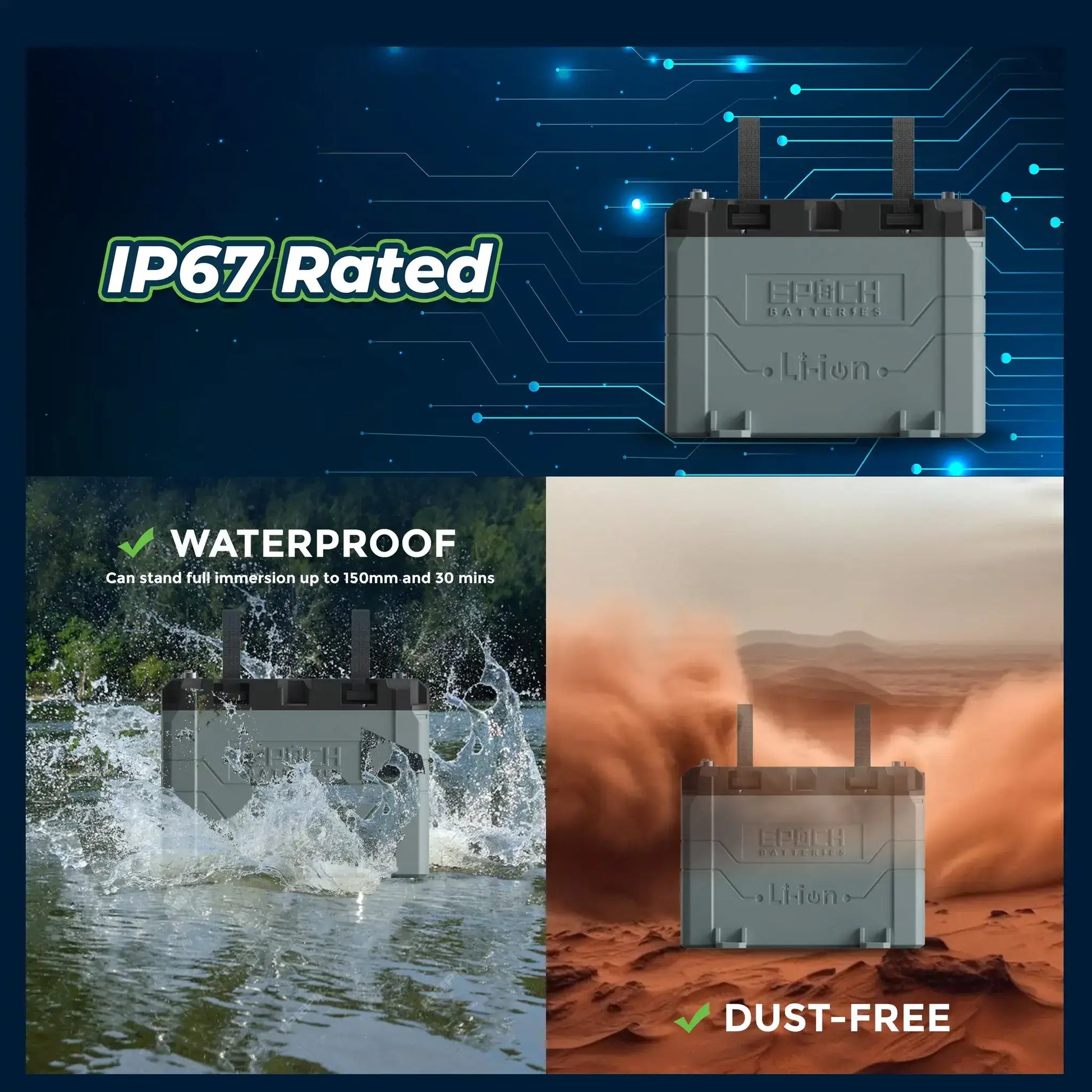 Epoch Lithium Marine Battery 12v 50ah IP67 Rated in Canada