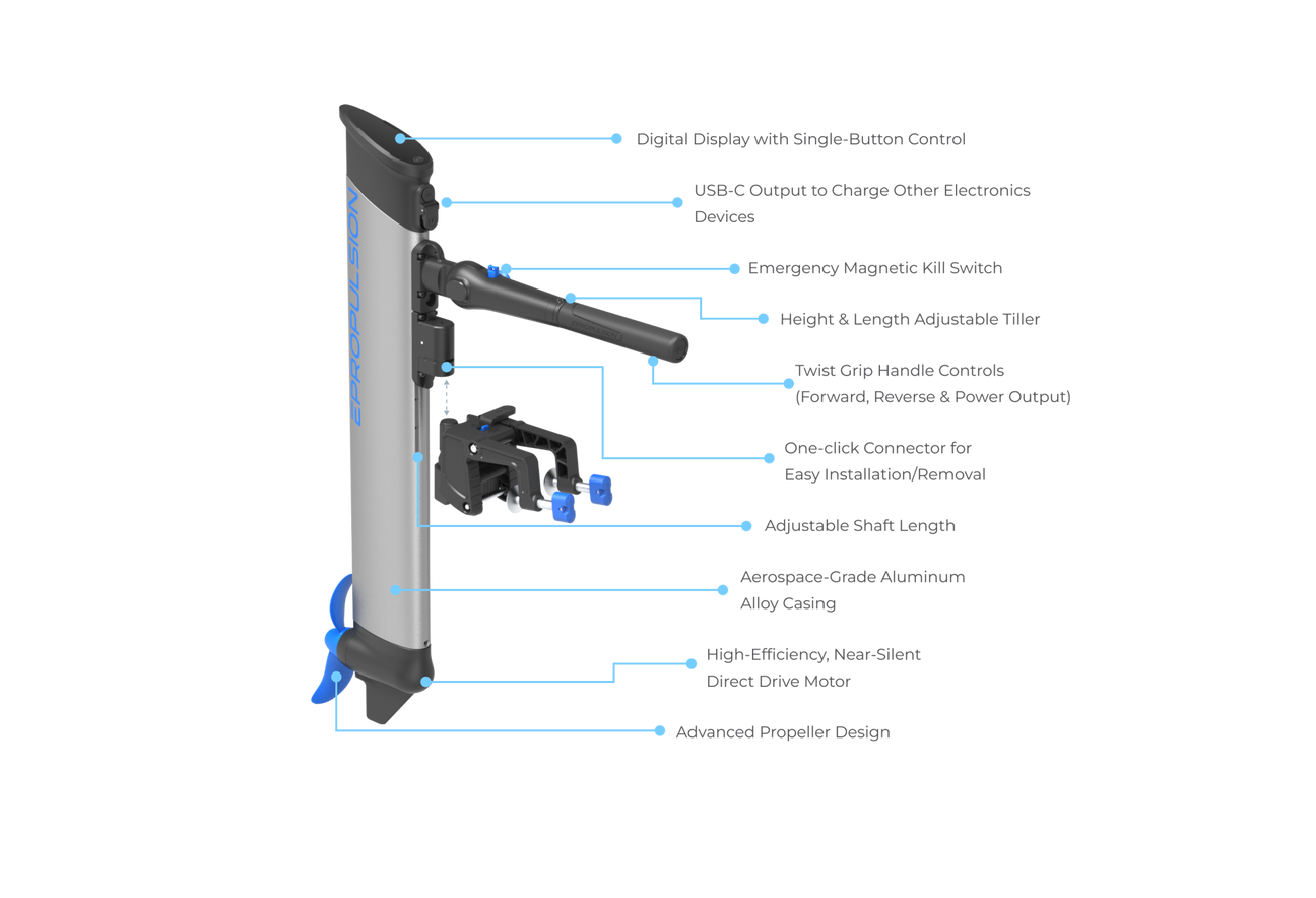 Buy Epropulsion eLite Electric Outboard Motors and other accessories in Canada and the United States.