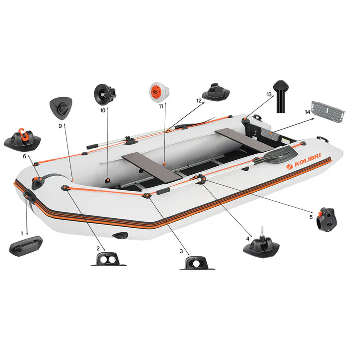 Inflatable motor boat Kolibri KM-360D furniture