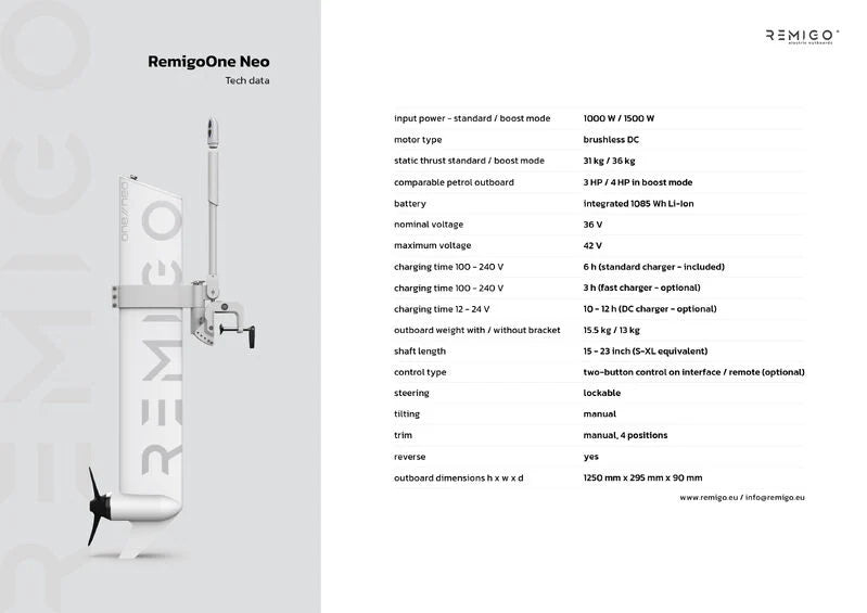 Remigo One Neo Electric Outboard